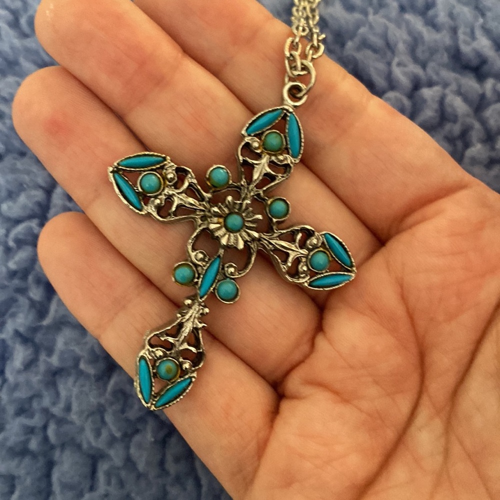Blue Cross Necklace